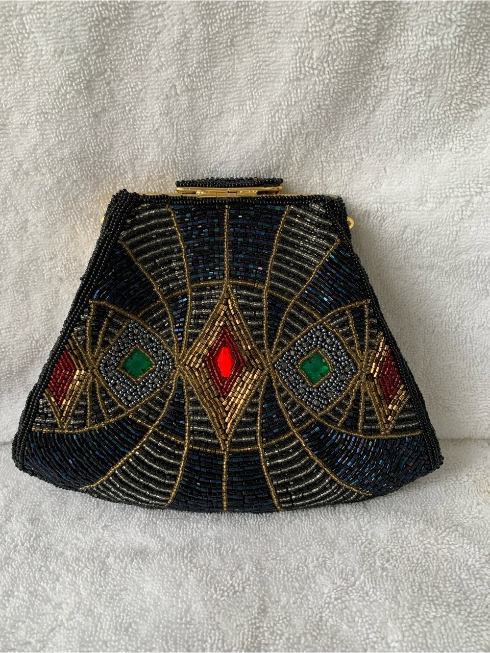 Vintage Henry Birks Beaded Art Deco Evening Clutch, no strap - Picture 6 of 14